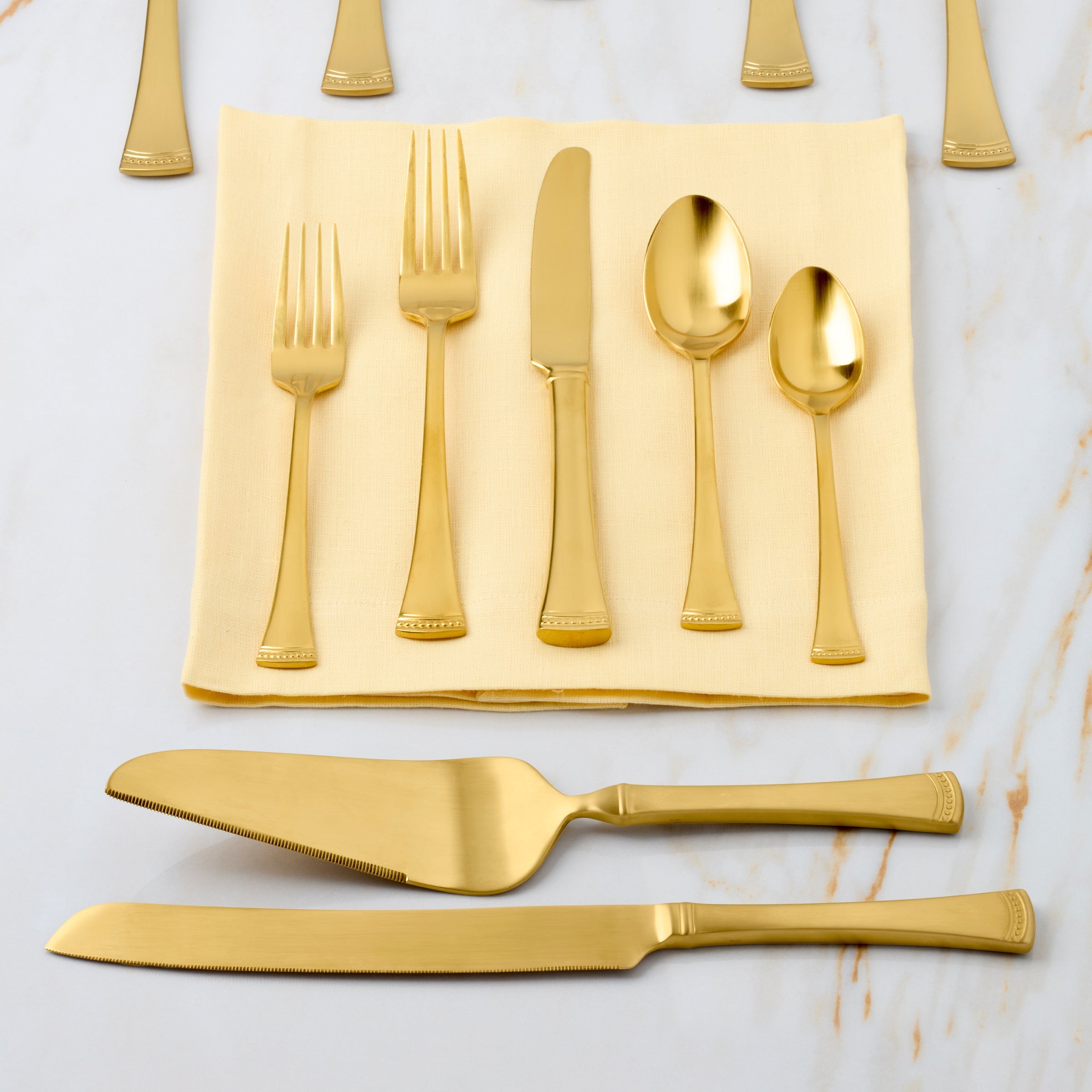 Portola Gold Satin 2 Piece Dessert Set - Image 3