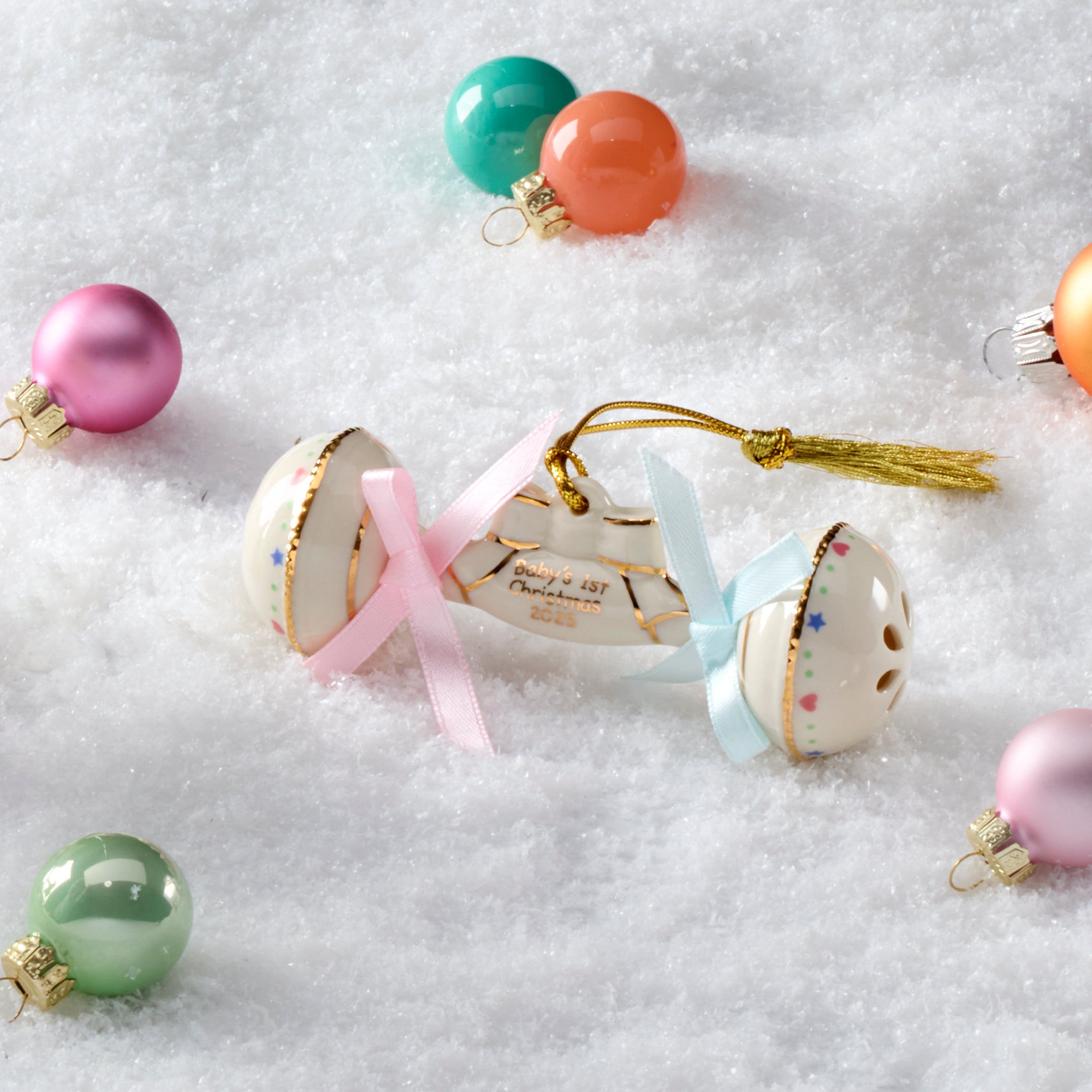 2025 Baby's 1st Christmas Rattle Ornament - Image 3
