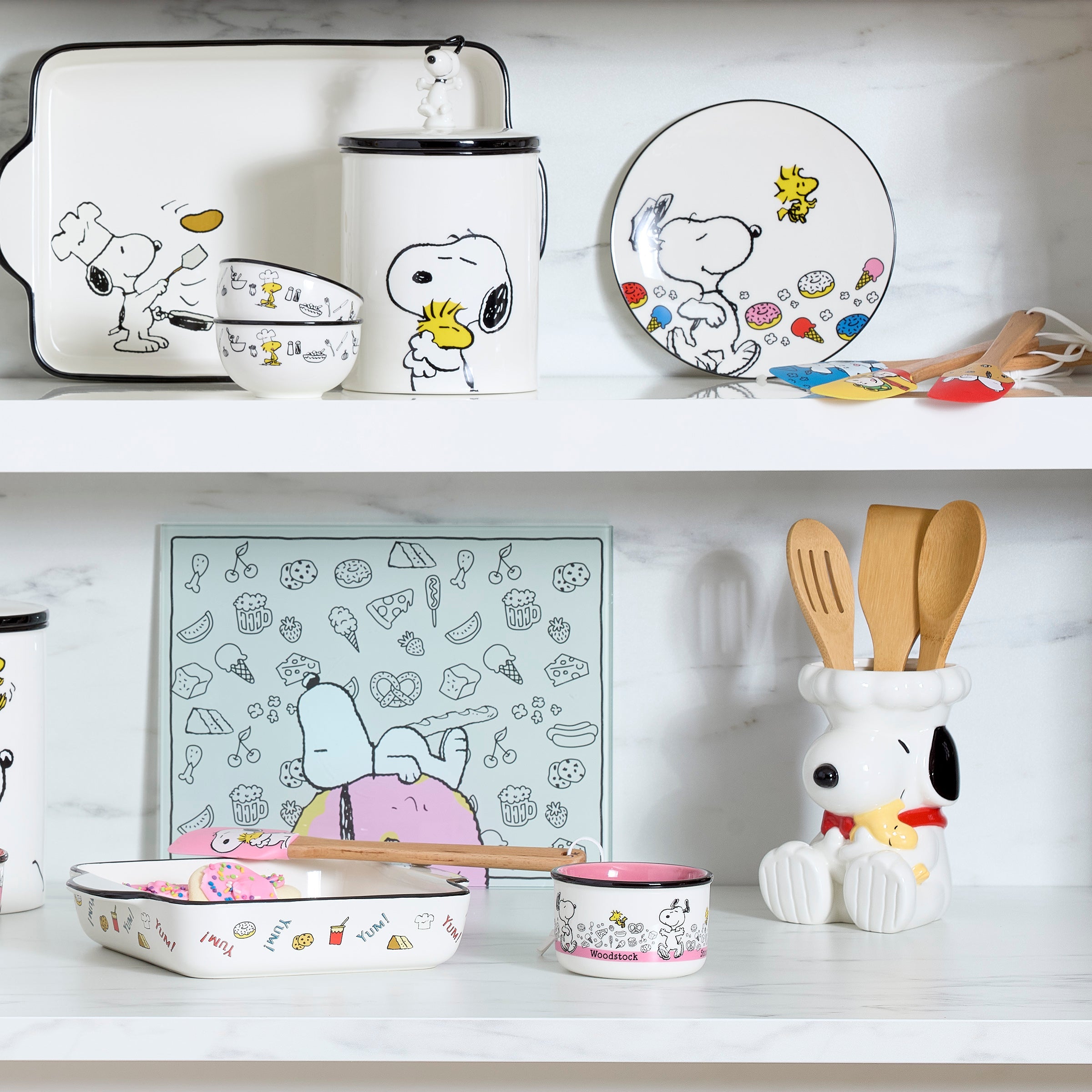 Chef Snoopy Figural Utensil Crock 4-Piece Set - Image 3