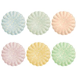 Floral Reusable Bamboo Large Plates. Set of 6