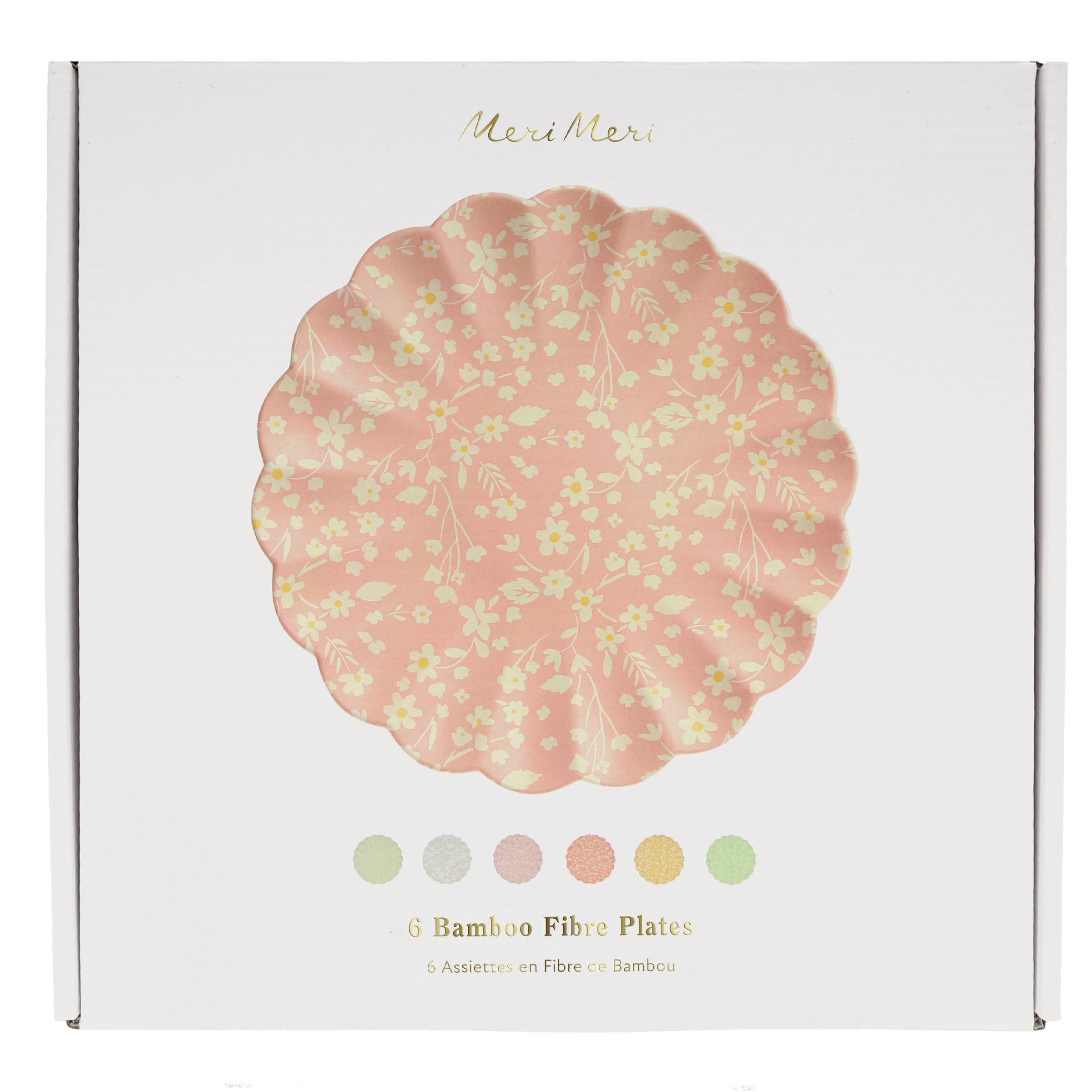 Floral Reusable Bamboo Large Plates. Set of 6 - Image 11