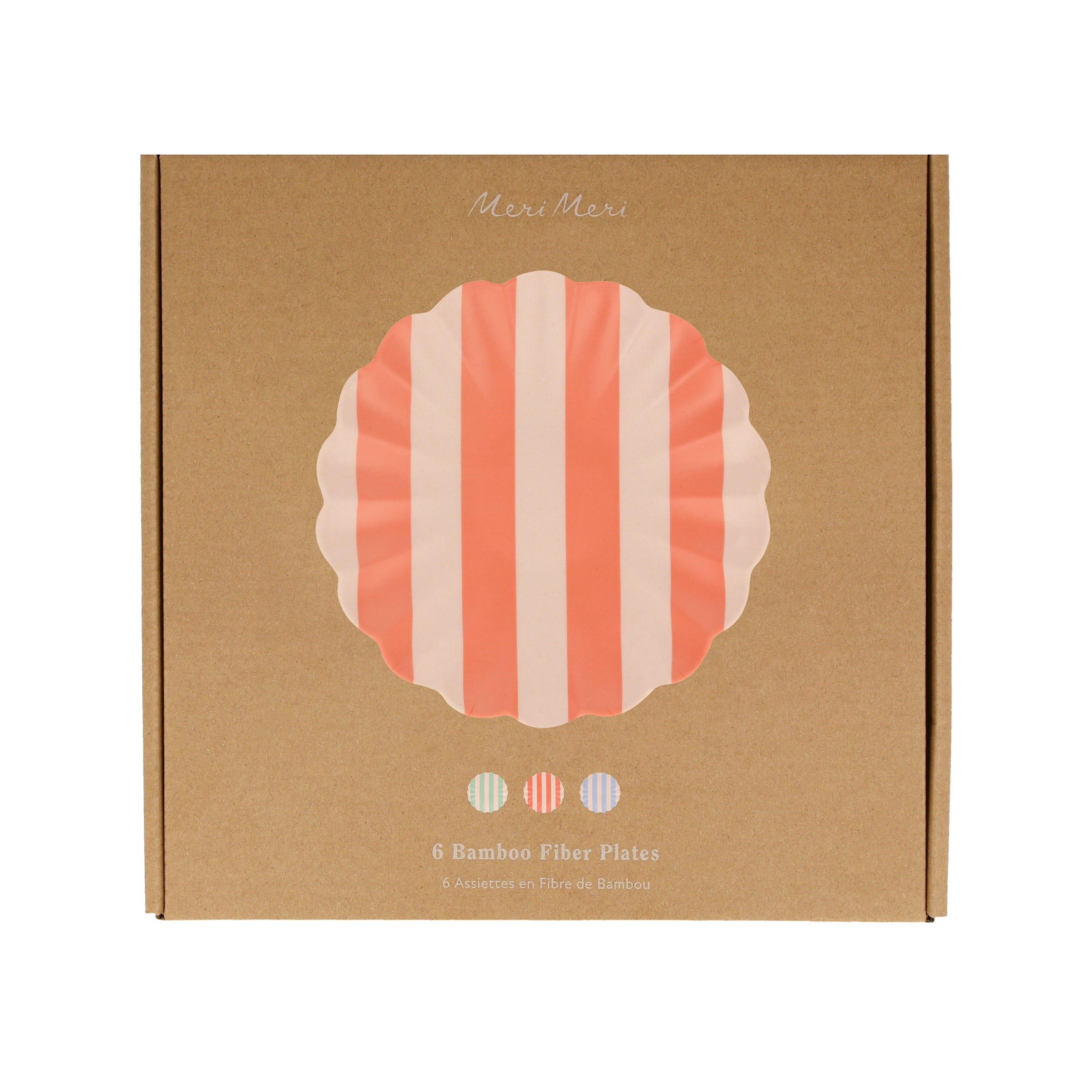 Stripy Reusable Bamboo Small Plates. Set of 6 - Image 8