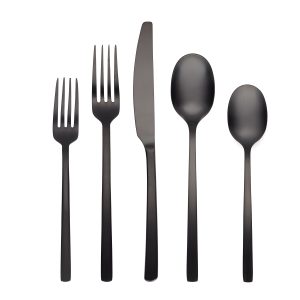 Beacon Black Satin 20 Piece Flatware Set