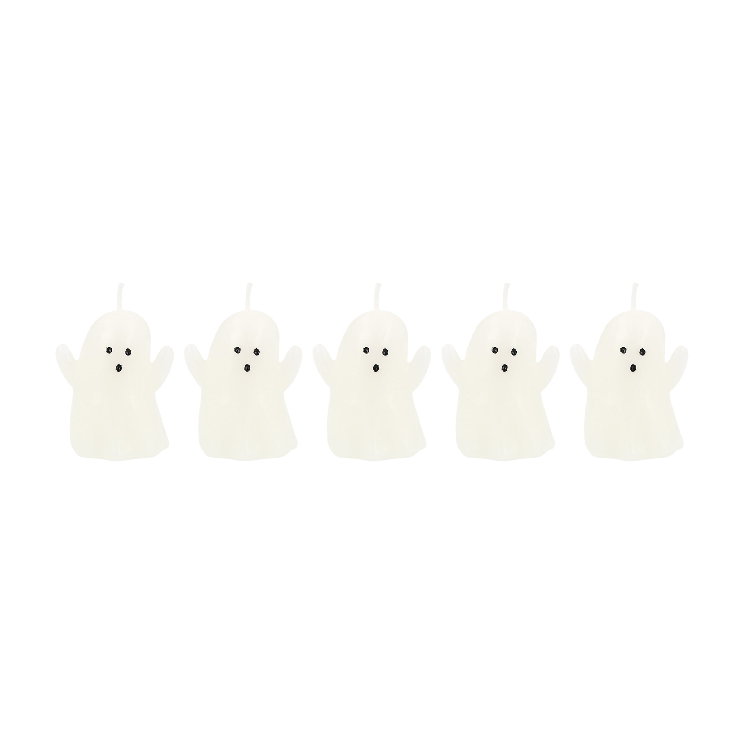 Mini Ghost Candles. Set of 5