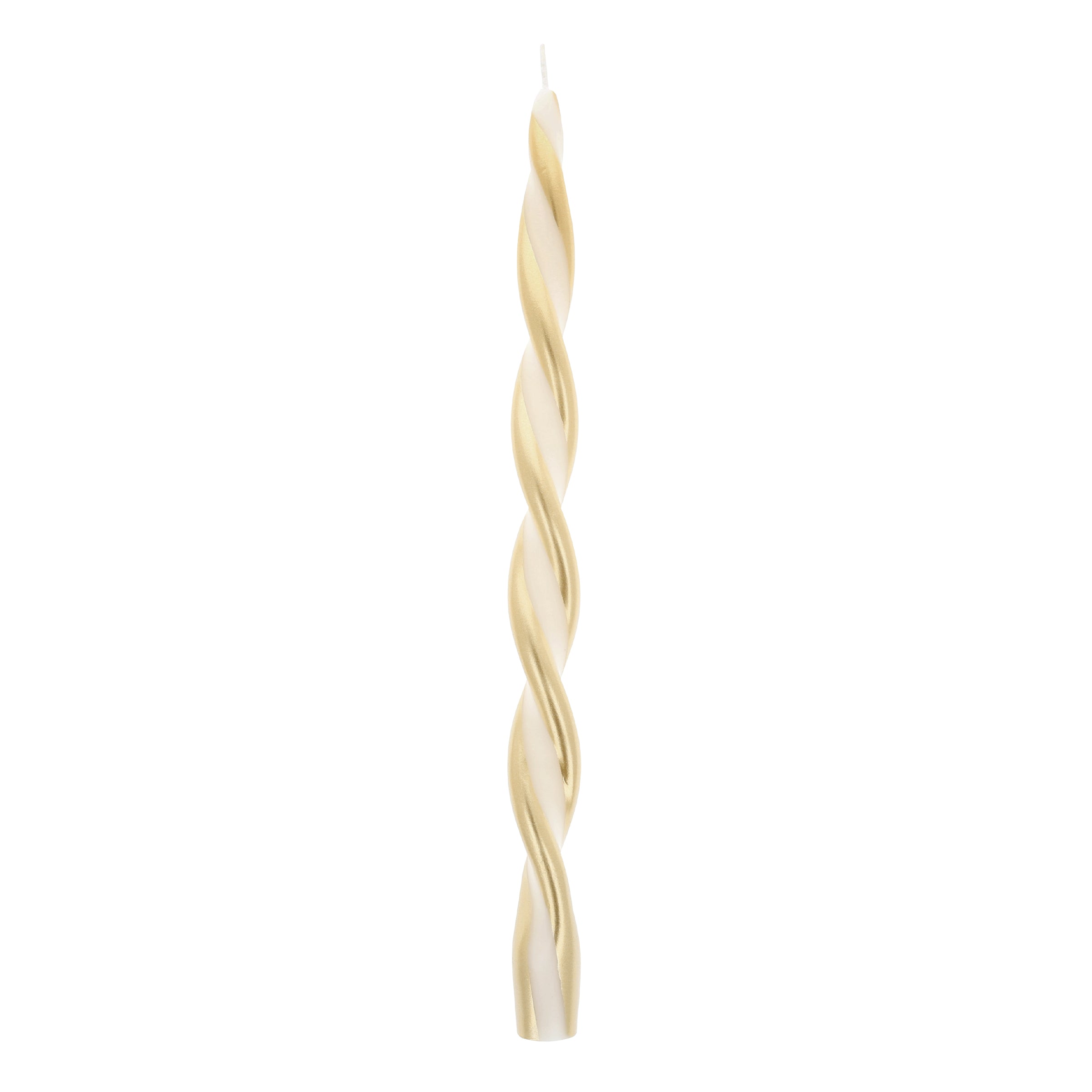 Gold Stripe Twist Candles. Set of 2 - Image 2