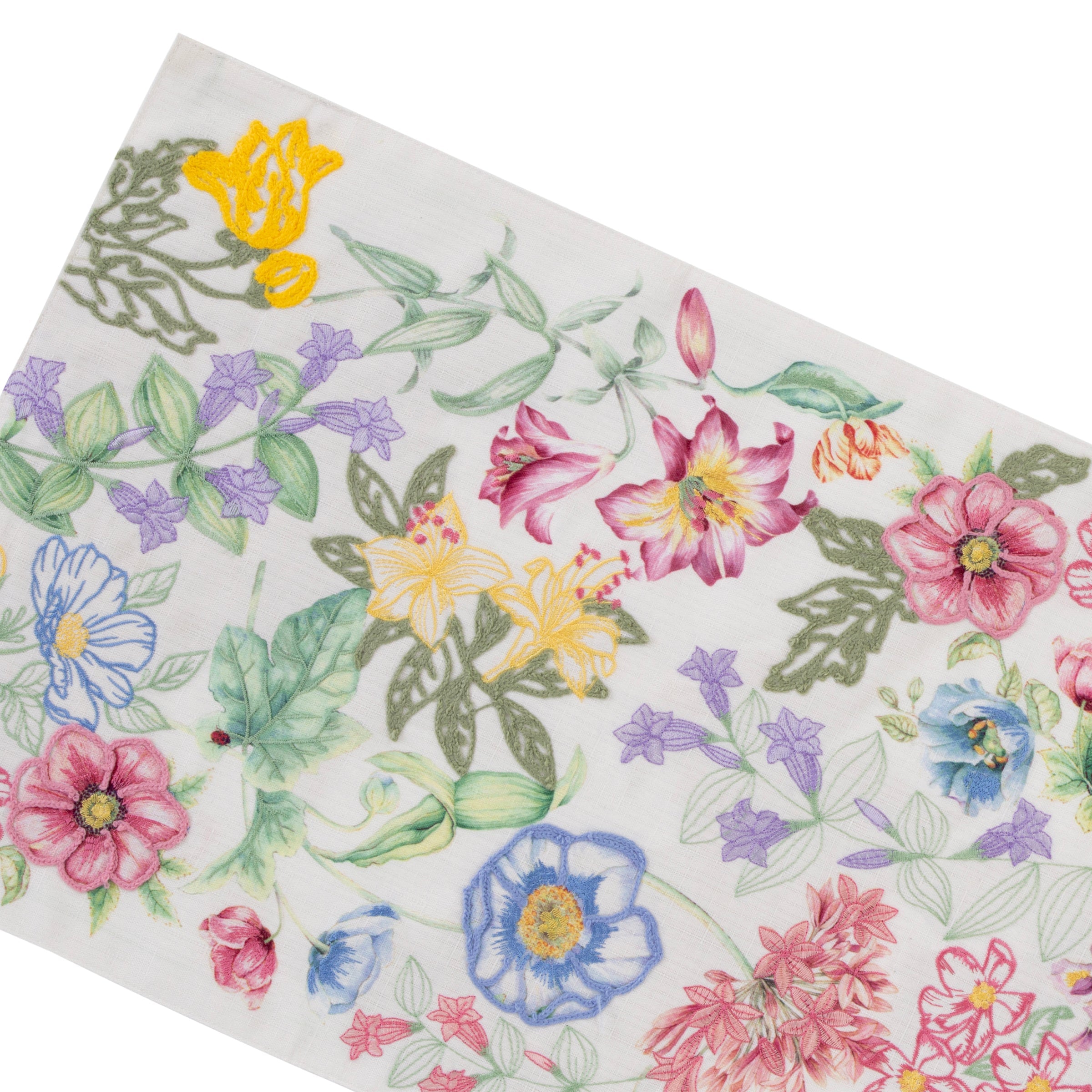 Butterfly Meadow Garden Embroidered Centerpiece - Image 4