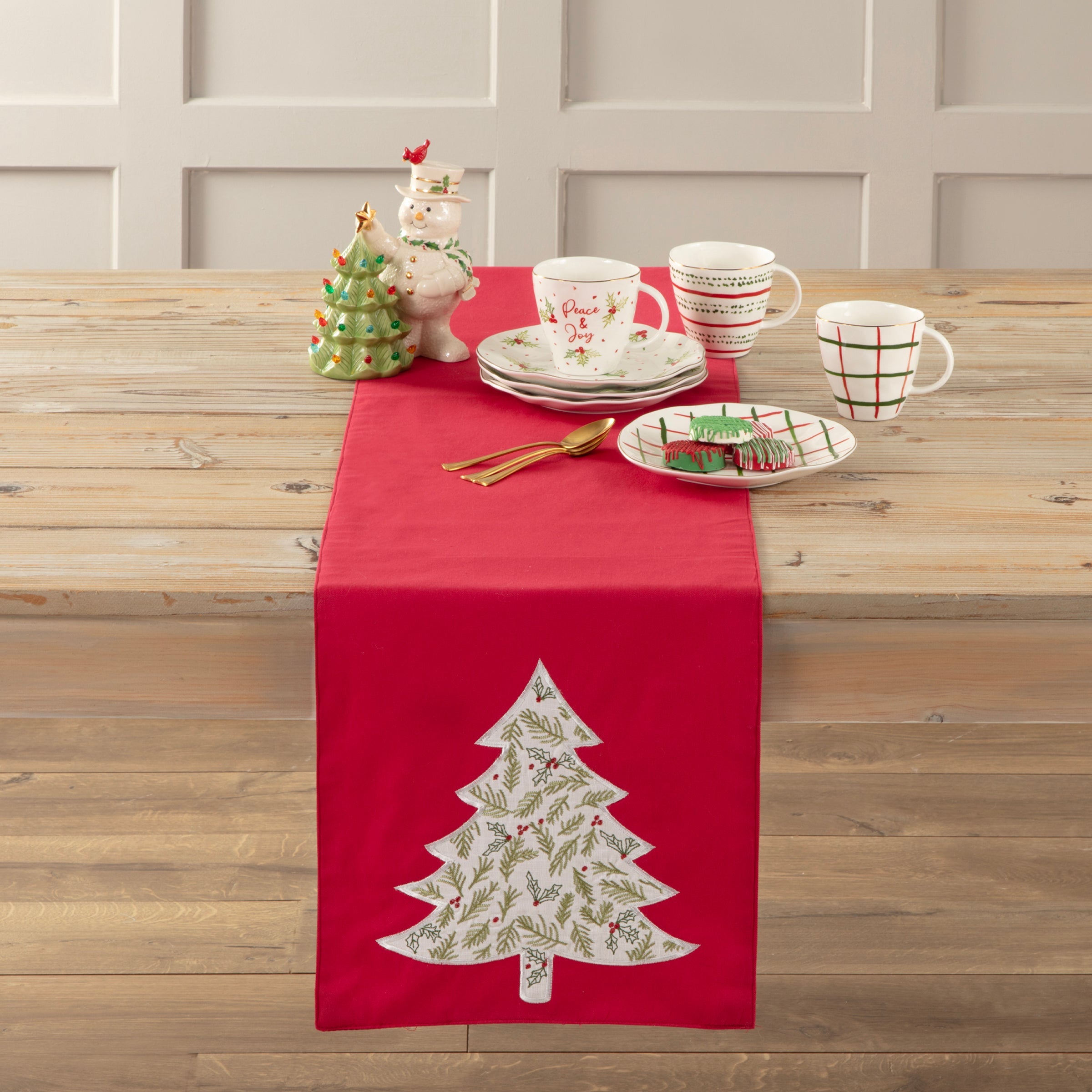 Bayberry Holly & Pine Tree 14X72 Table Runner - Image 2