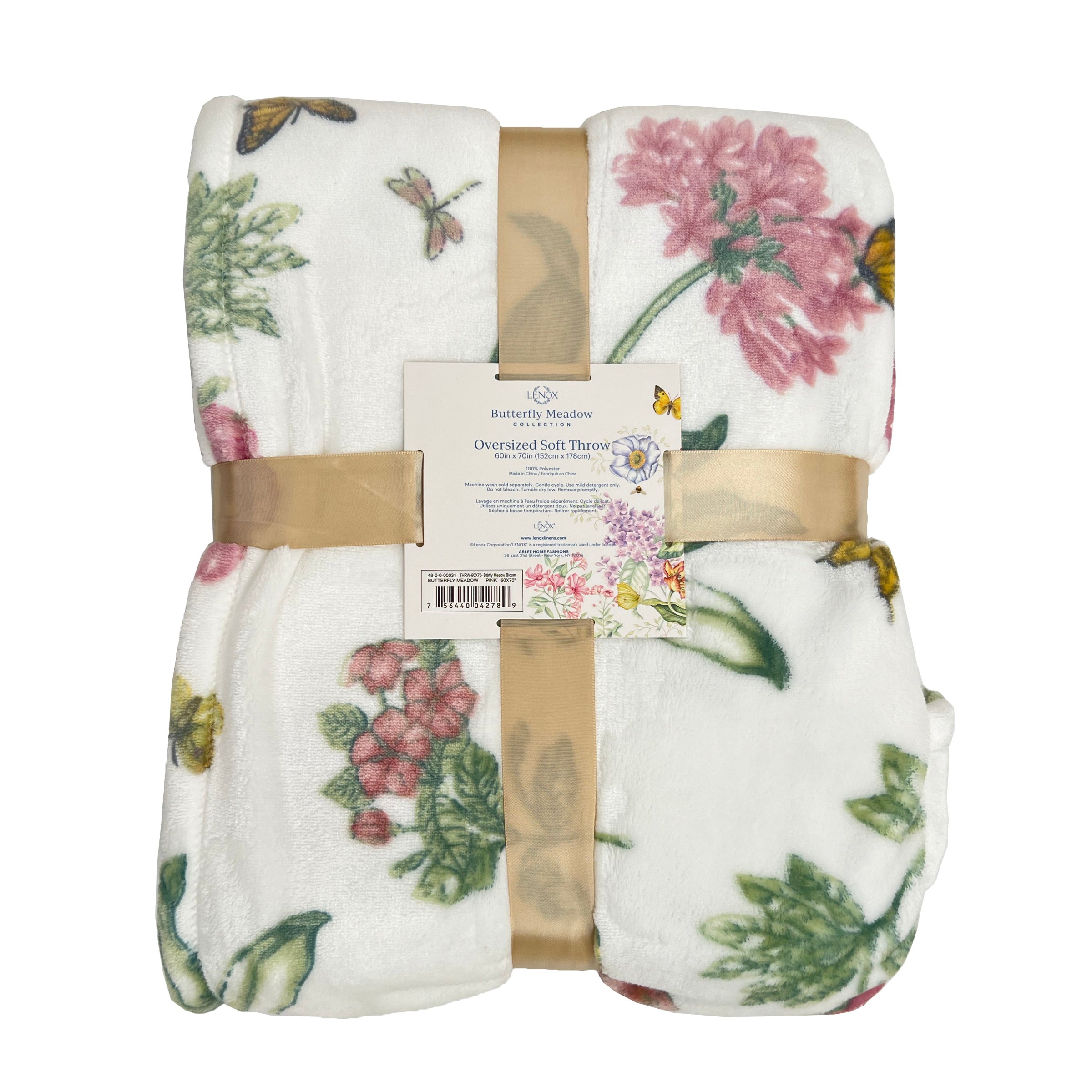Butterfly Meadow Bloom Pink Throw Blanket - Image 4