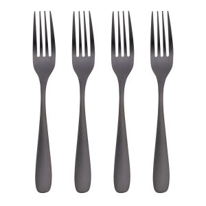 Eliana Black Satin Dinner Fork - Set of 4