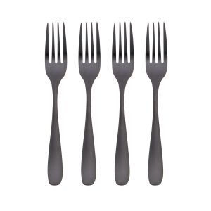 Eliana Black Satin Salad Fork - Set of 4