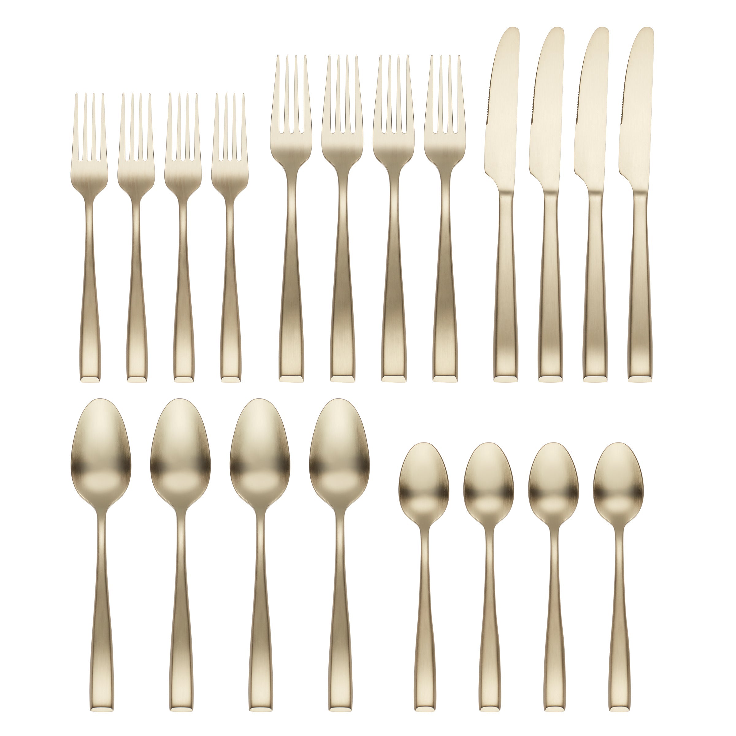 Samira Champagne Satin 20 Piece Flatware Set - Image 2