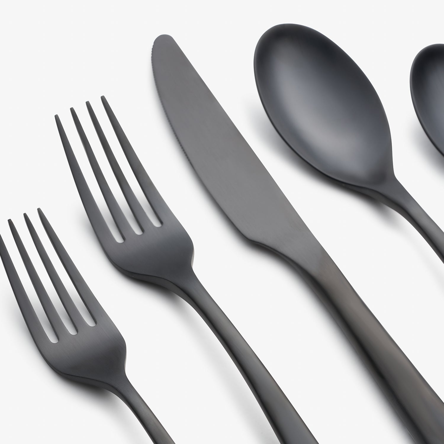 Averie Black Satin 20 Piece Flatware Set - Image 5