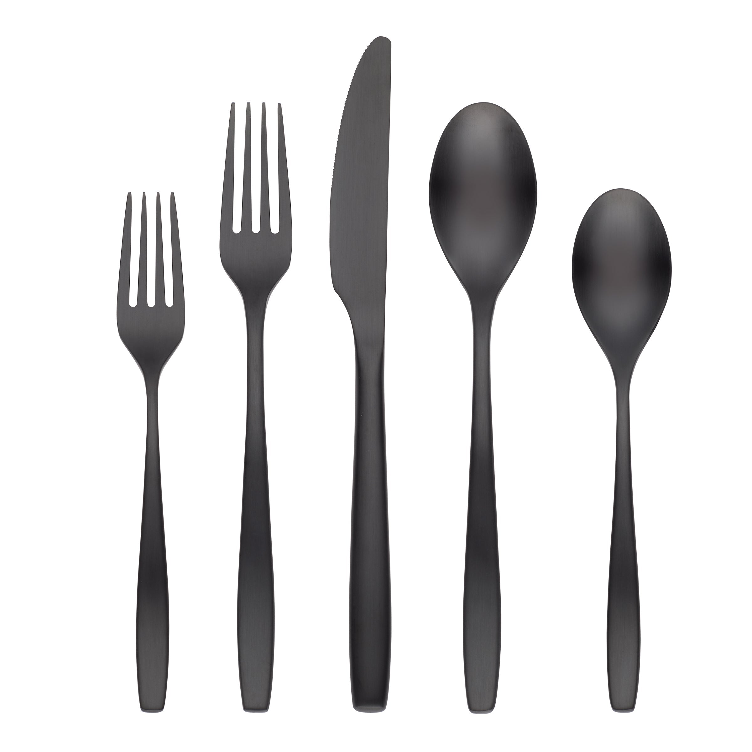 Averie Black Satin 20 Piece Flatware Set - Image 3