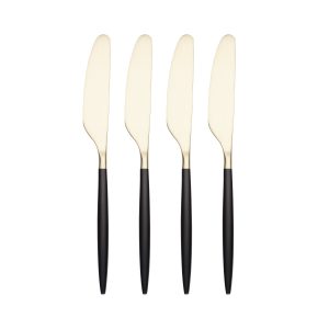 Gaze Black Champagne Satin Spreader - Set of 4