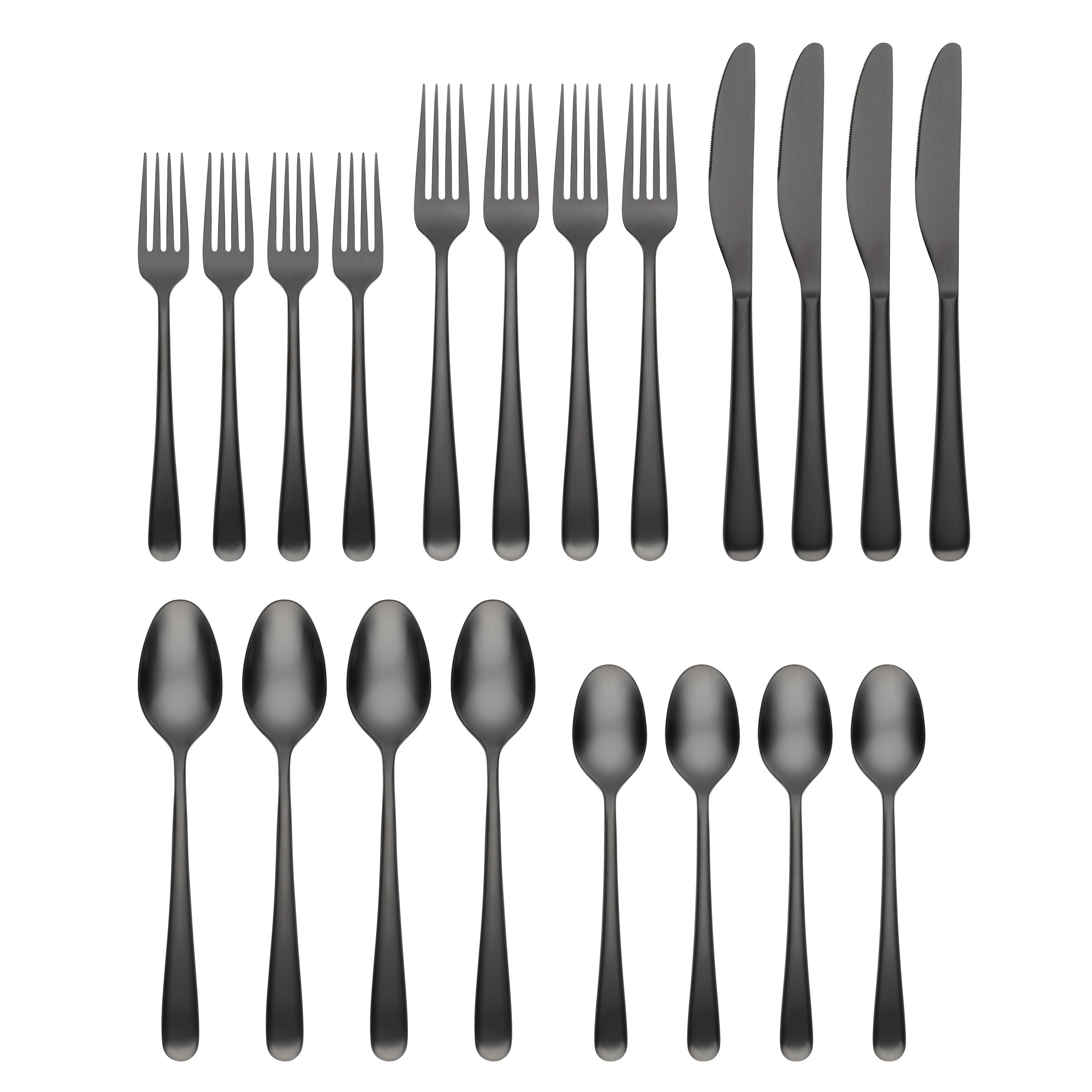 Rafael Black Satin 20 Piece Flatware Set - Image 2