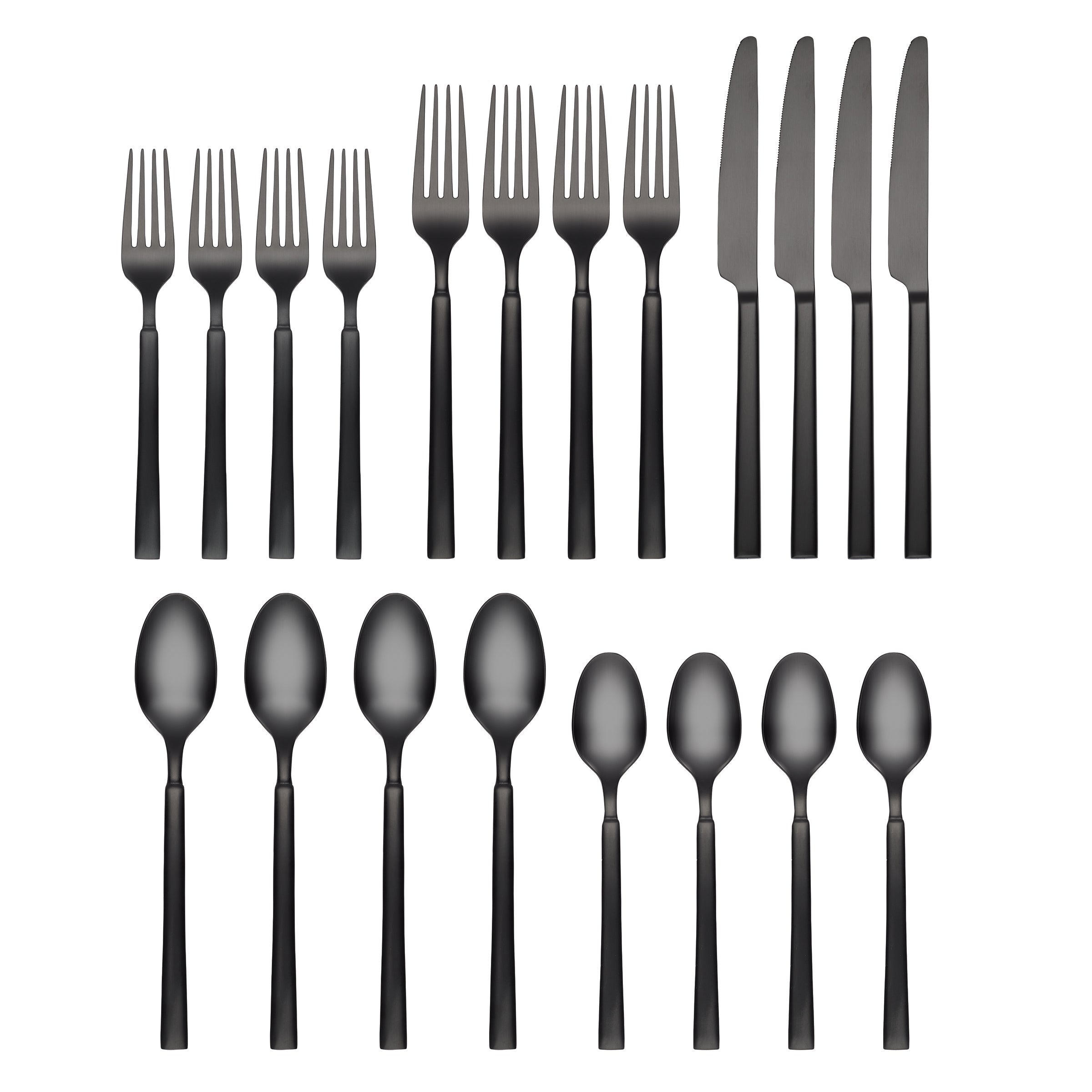 Gailann Black Satin 20 Piece Flatware Set - Image 2