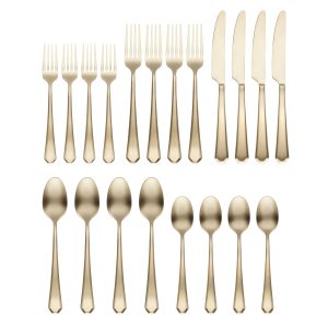 Geo Champagne Satin 20-Piece Flatware Set