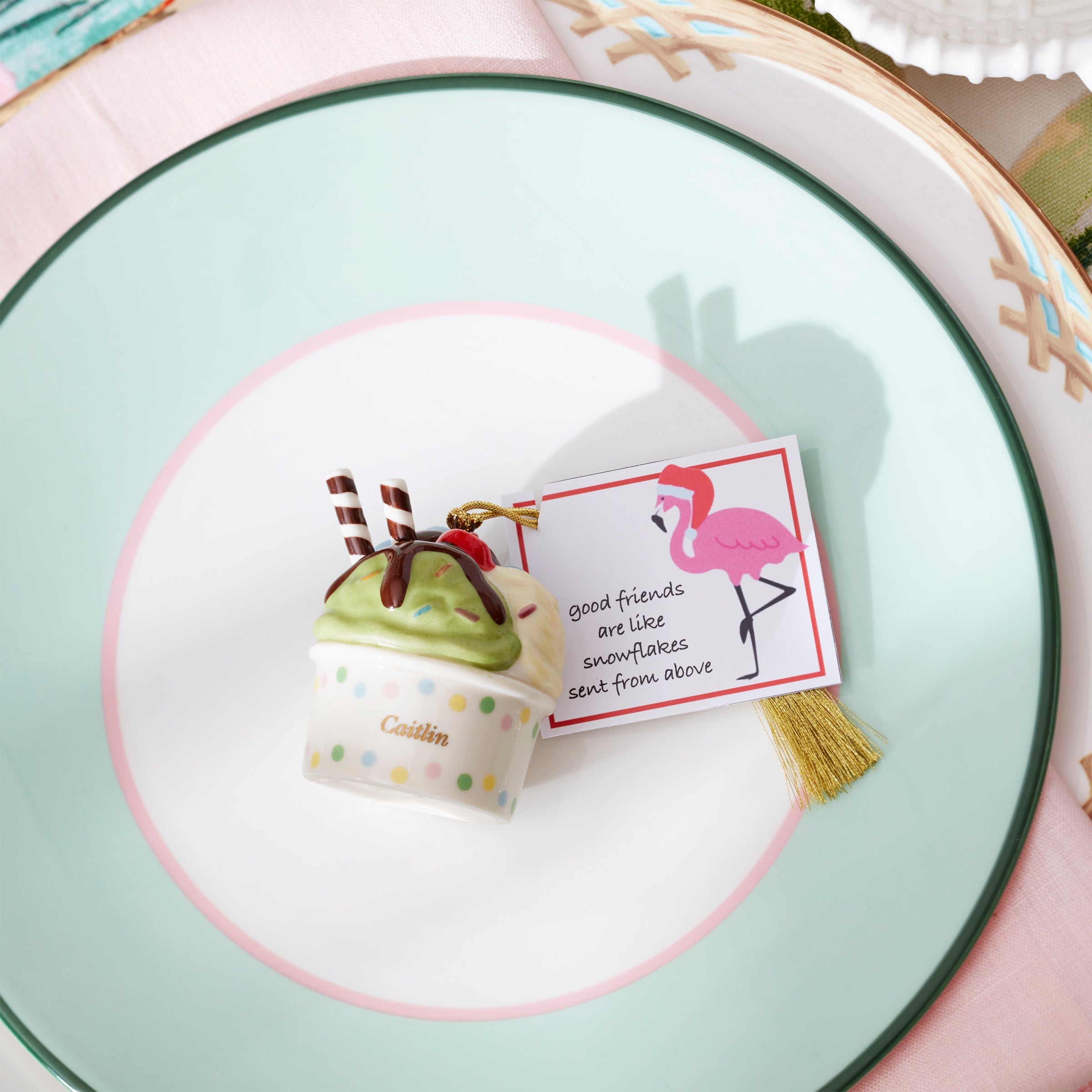 British Colonial Bamboo Dinner Plate - Image 7