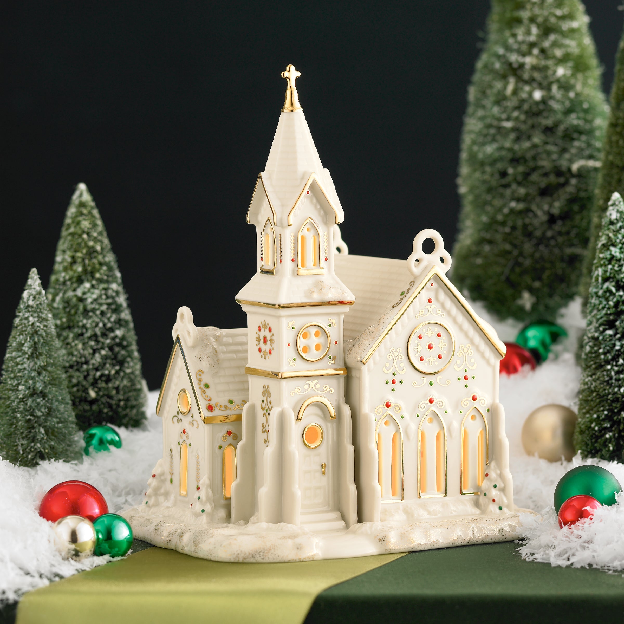 Mistletoe Park Light-Up Village Church Figurine - Image 6