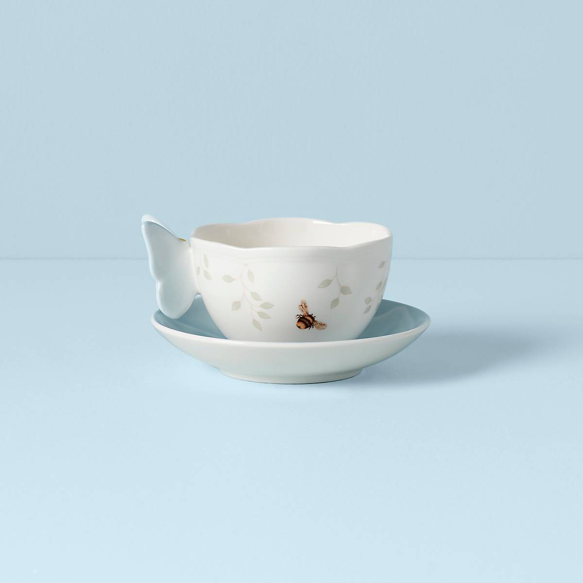 Butterfly Meadow Floral Blue Cup & Saucer - Image 2