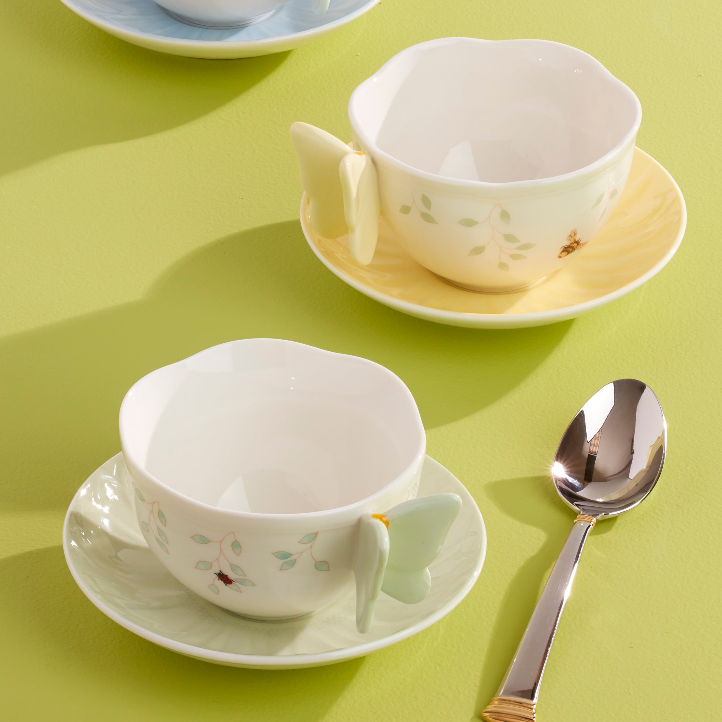 Butterfly Meadow Floral Yellow Cup & Saucer - Image 5