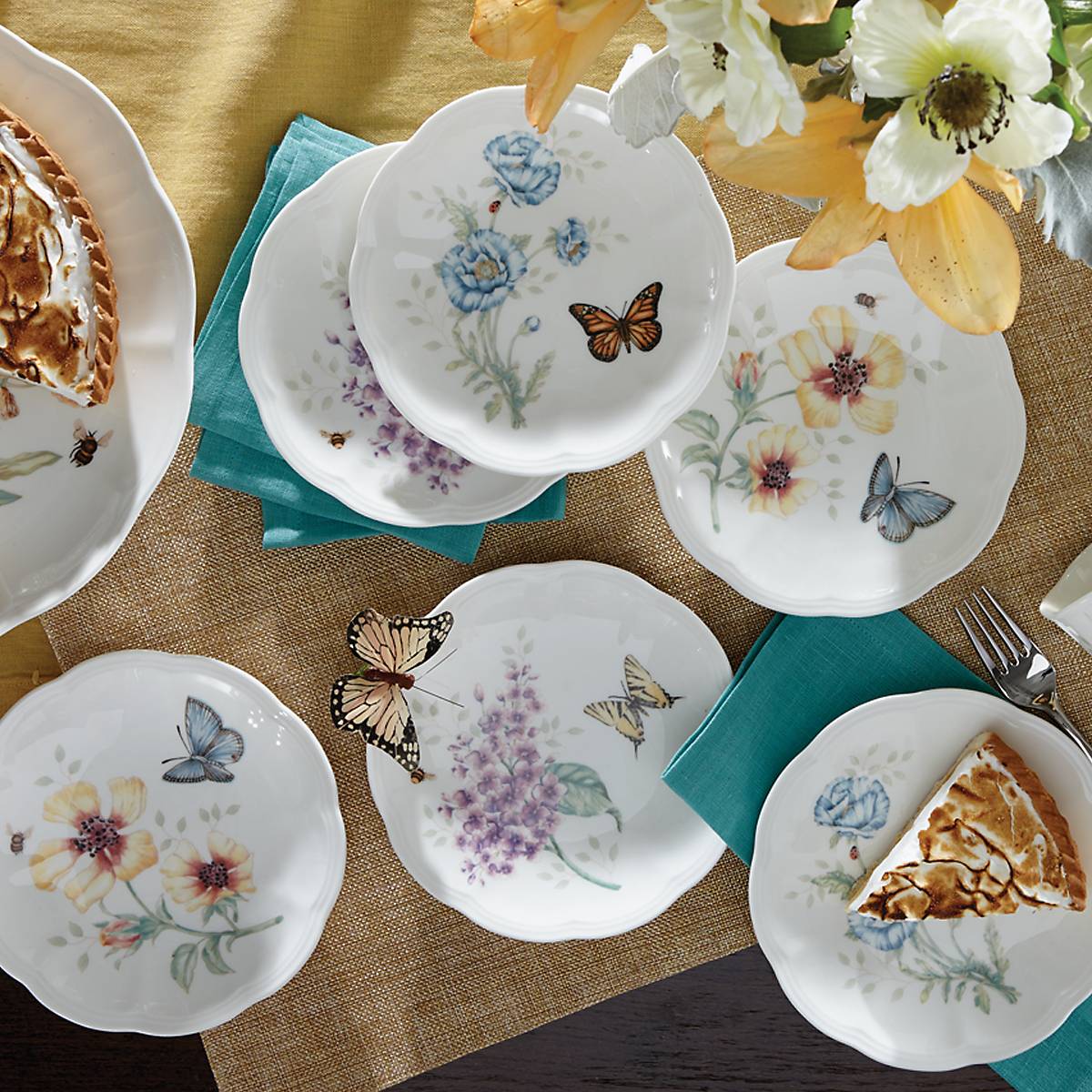Butterfly Meadow 6-Piece Tidbit Plate Set - Image 3