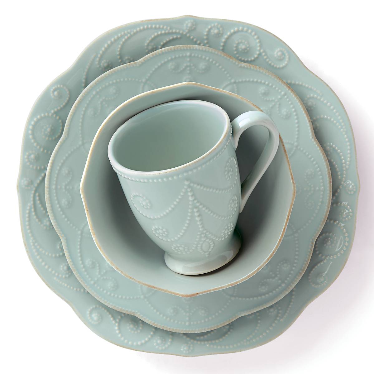 French Perle Blue 4-Piece Place Setting - Image 3
