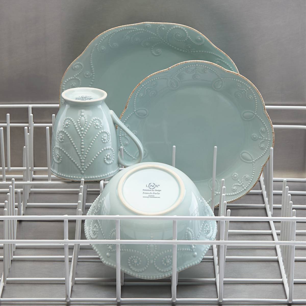 French Perle Blue 4-Piece Place Setting - Image 5