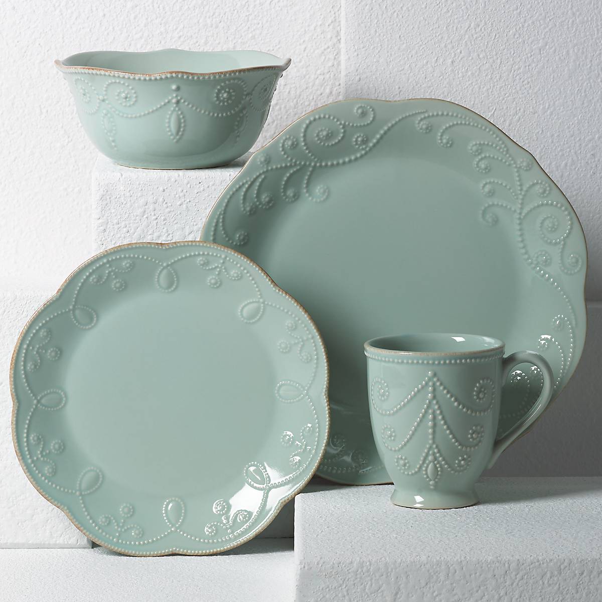 French Perle Blue 4-Piece Place Setting - Image 2