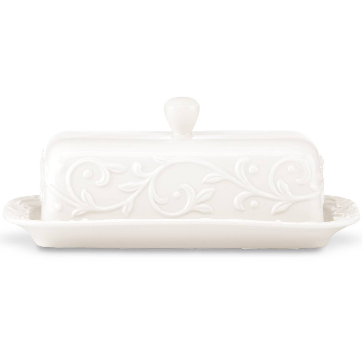 Opal Innocence Carved Butter Dish