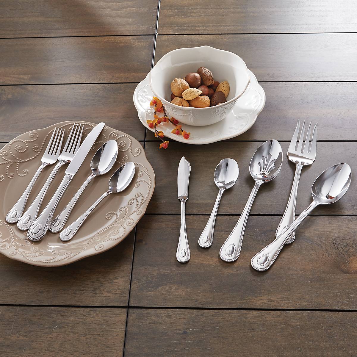 French Perle 65 Piece Flatware Set - Image 6