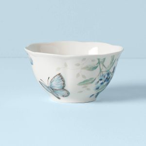 Butterfly Meadow Blue Rice Bowl