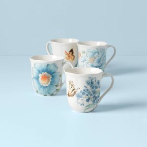 Butterfly Meadow Blue Mugs - Set of 4