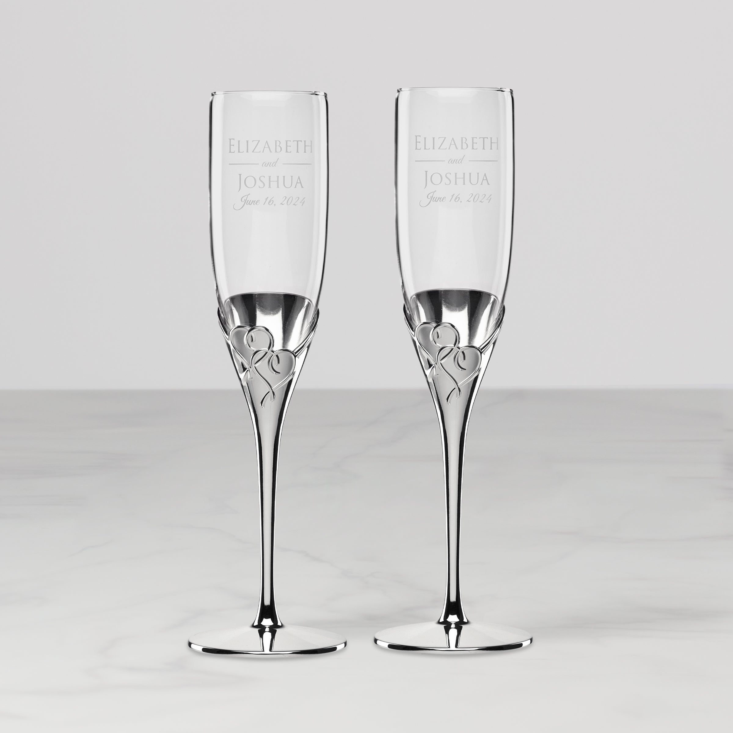 Personalized True Love 2-Piece Toasting Flute Set - Image 2
