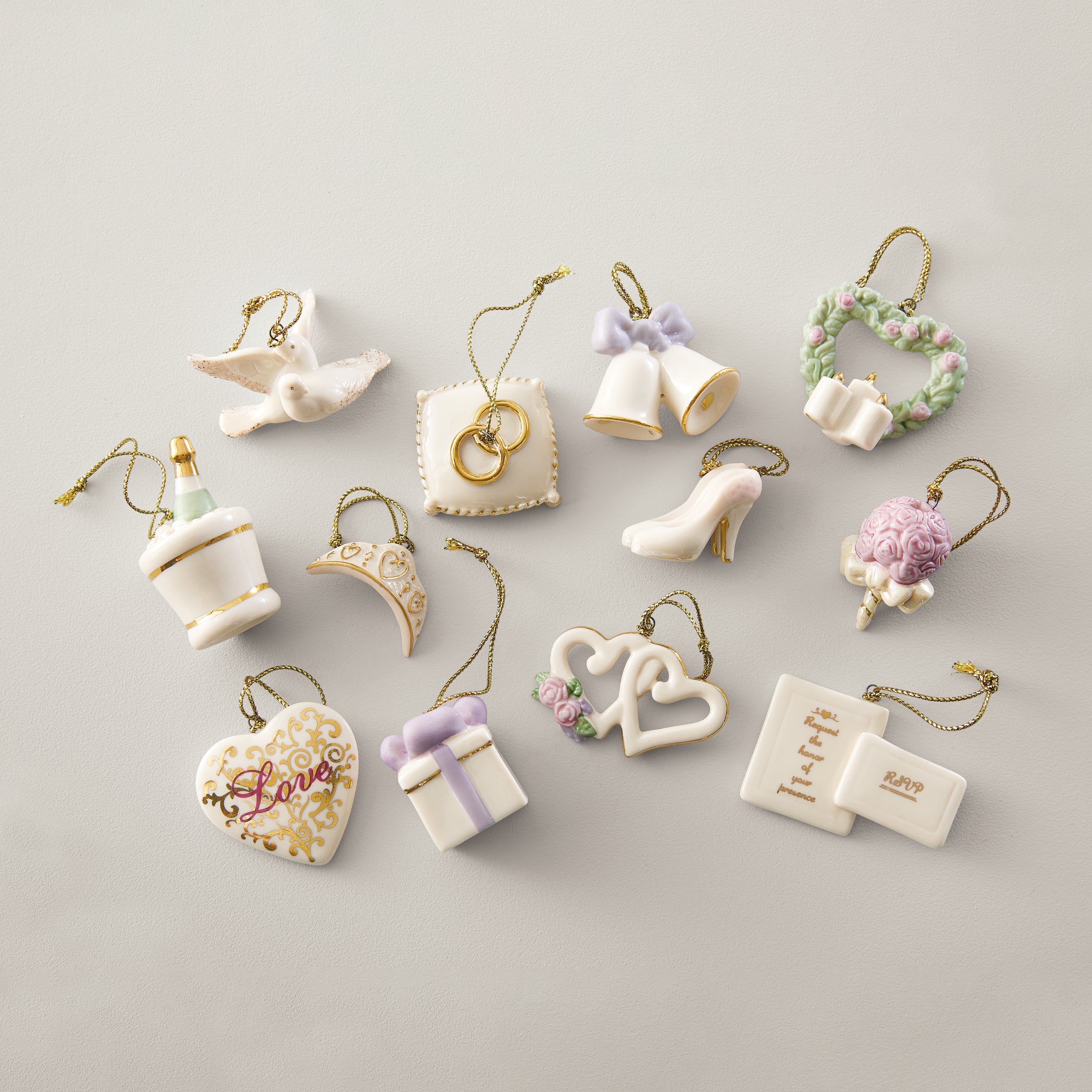 Wedding Bliss 12-Piece Ornament Set