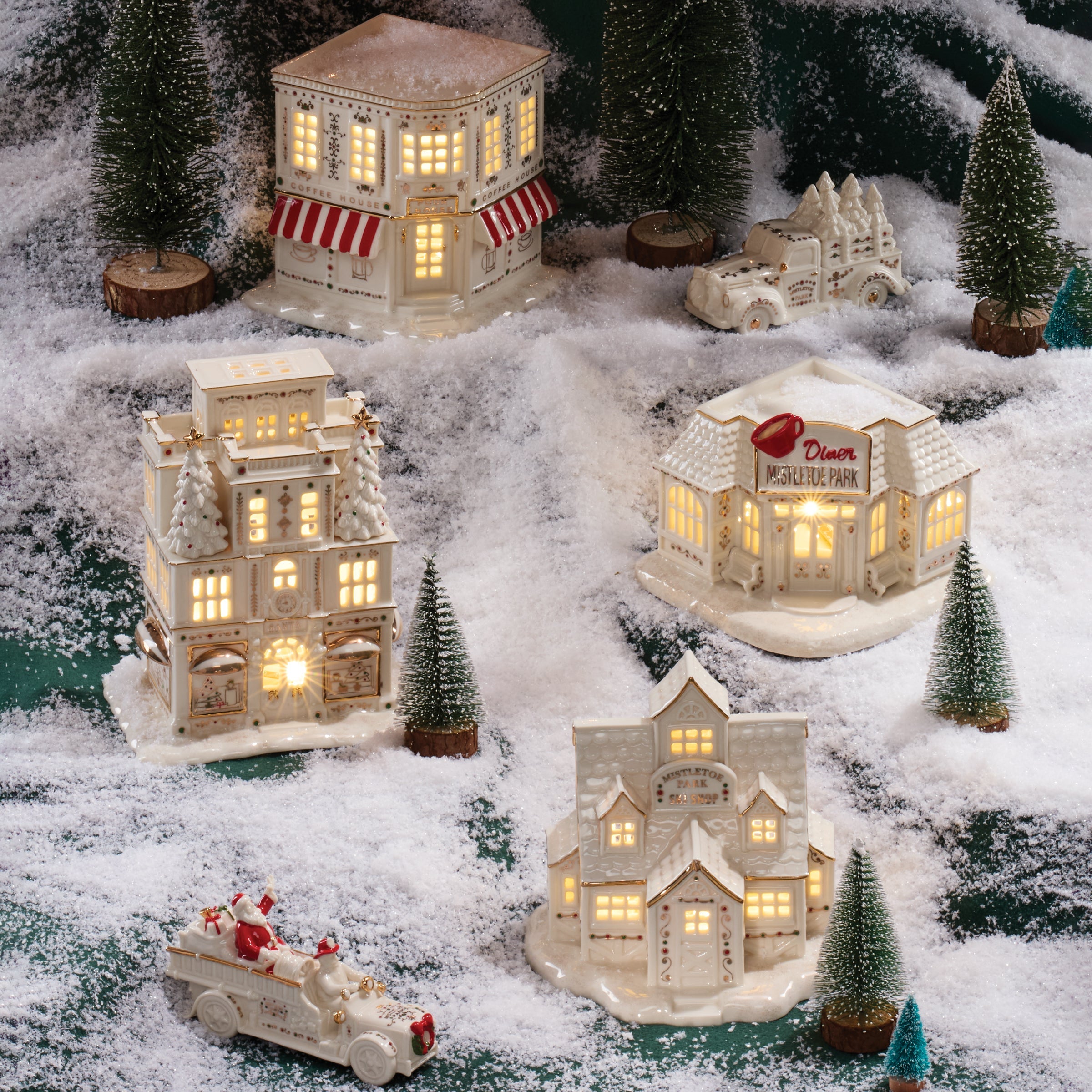 Mistletoe Park Lit Coffee Shop Figurine - Image 3