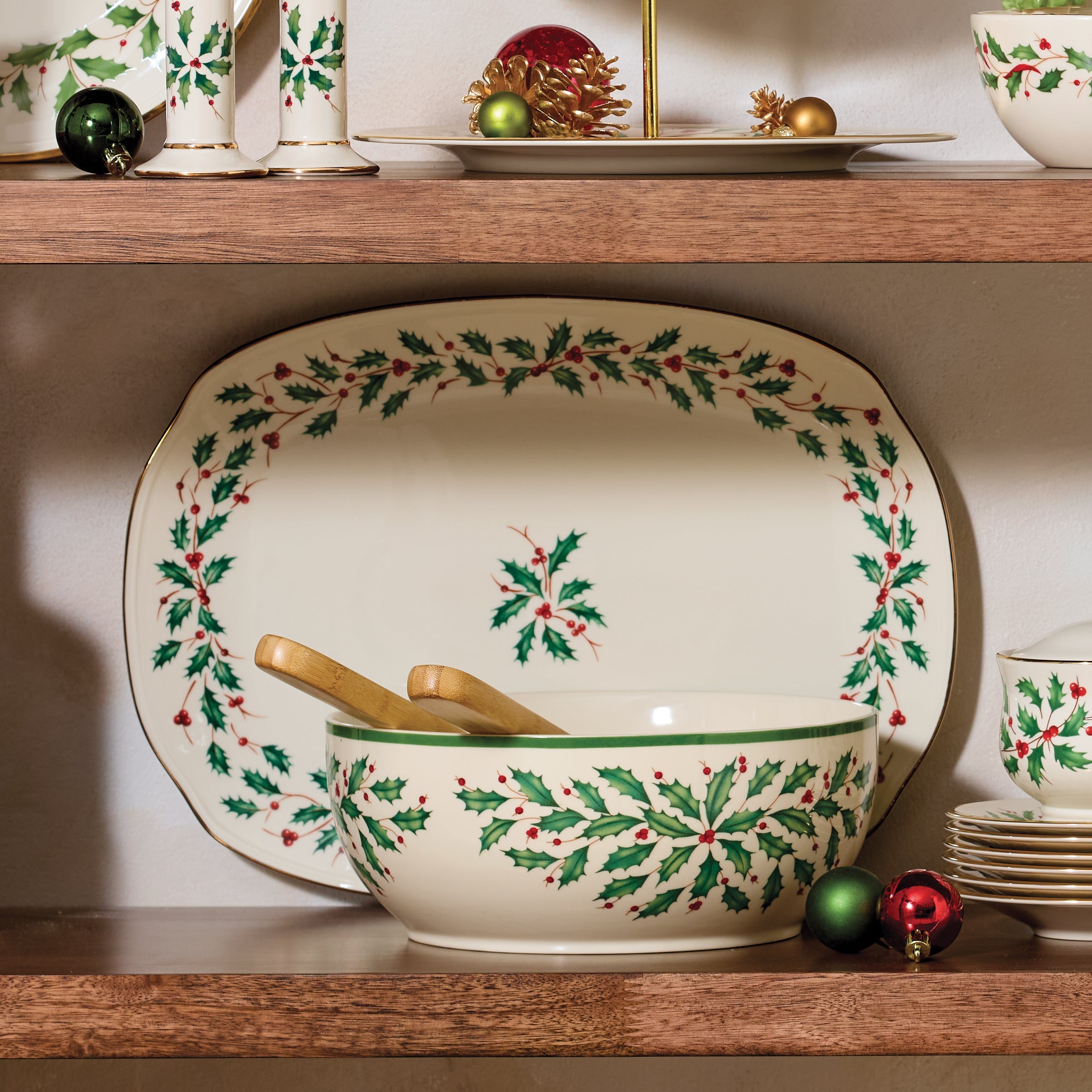 Holiday Salad Bowl & Servers - Image 2