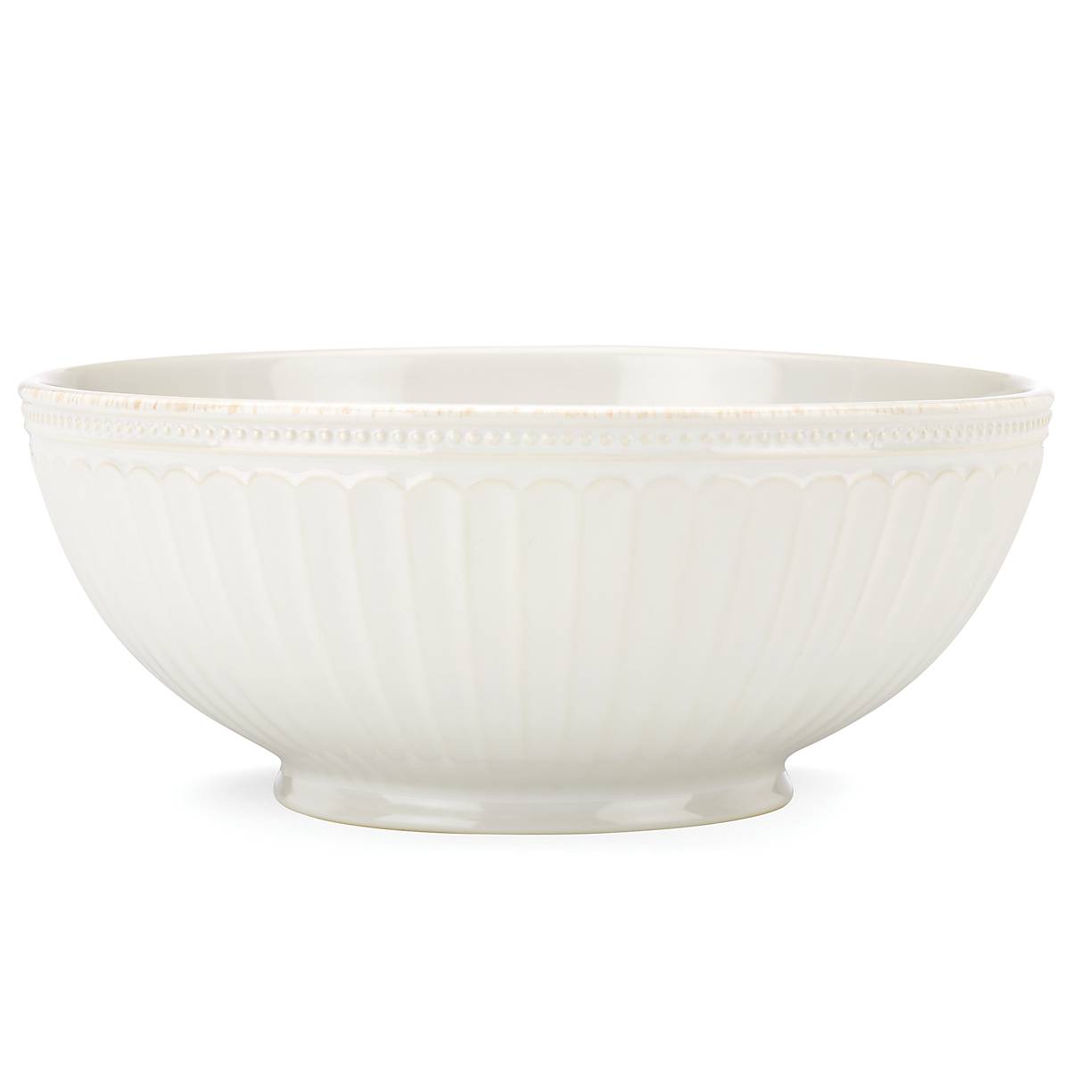 French Perle Groove White Medium Bowl - Image 2