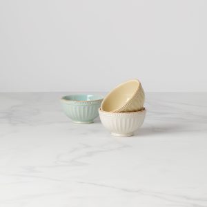 French Perle Groove Assorted Mini 3-Piece Bowl Set