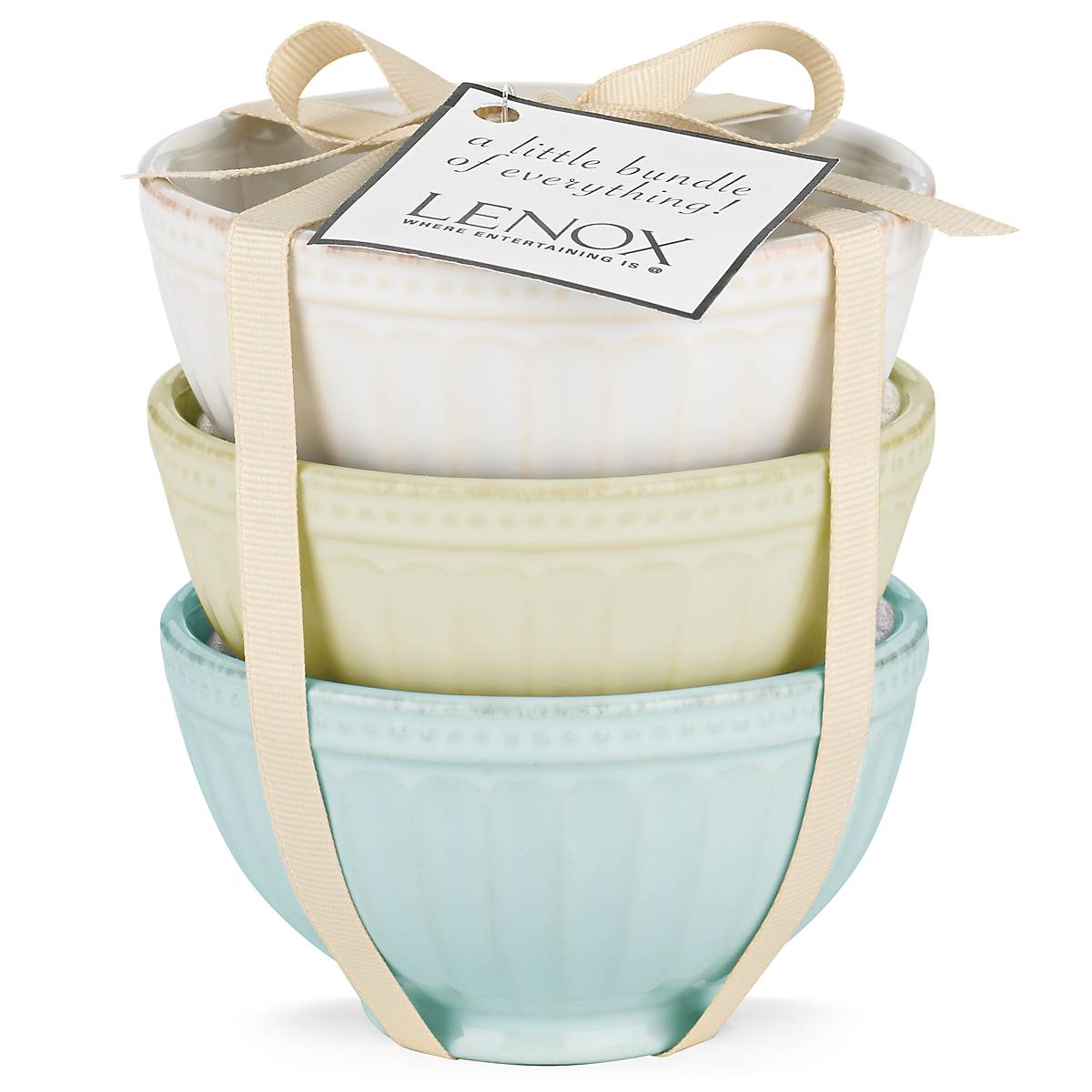 French Perle Groove Assorted Mini 3-Piece Bowl Set - Image 2