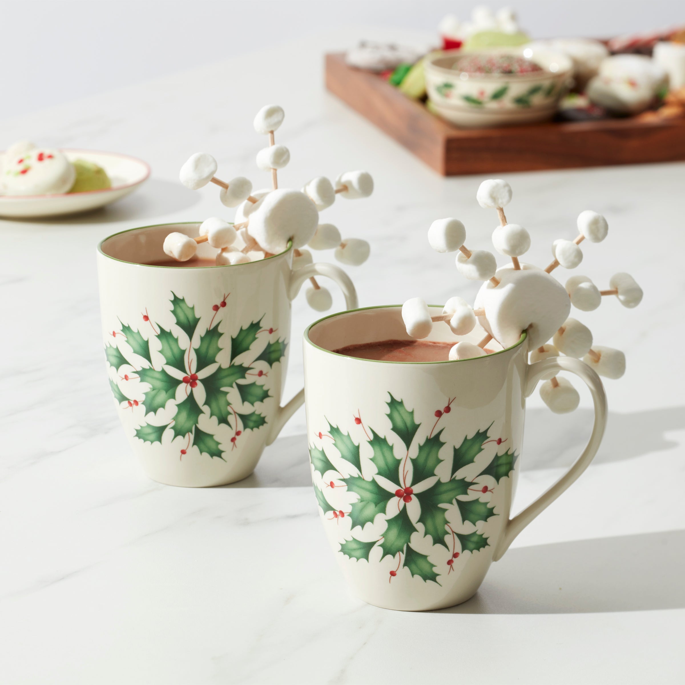 Holiday Holly Mugs - Set of 2 - Image 2