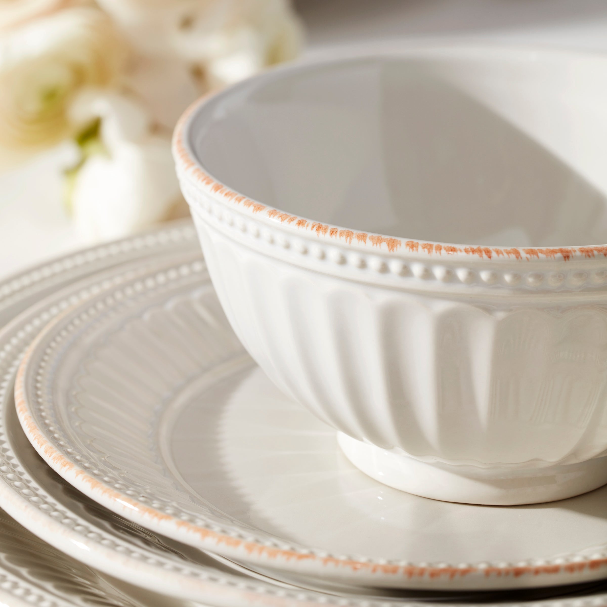 French Perle Groove 12-Piece Place Setting - Image 11