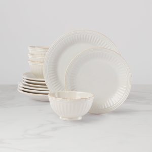 French Perle Groove 12-Piece Place Setting
