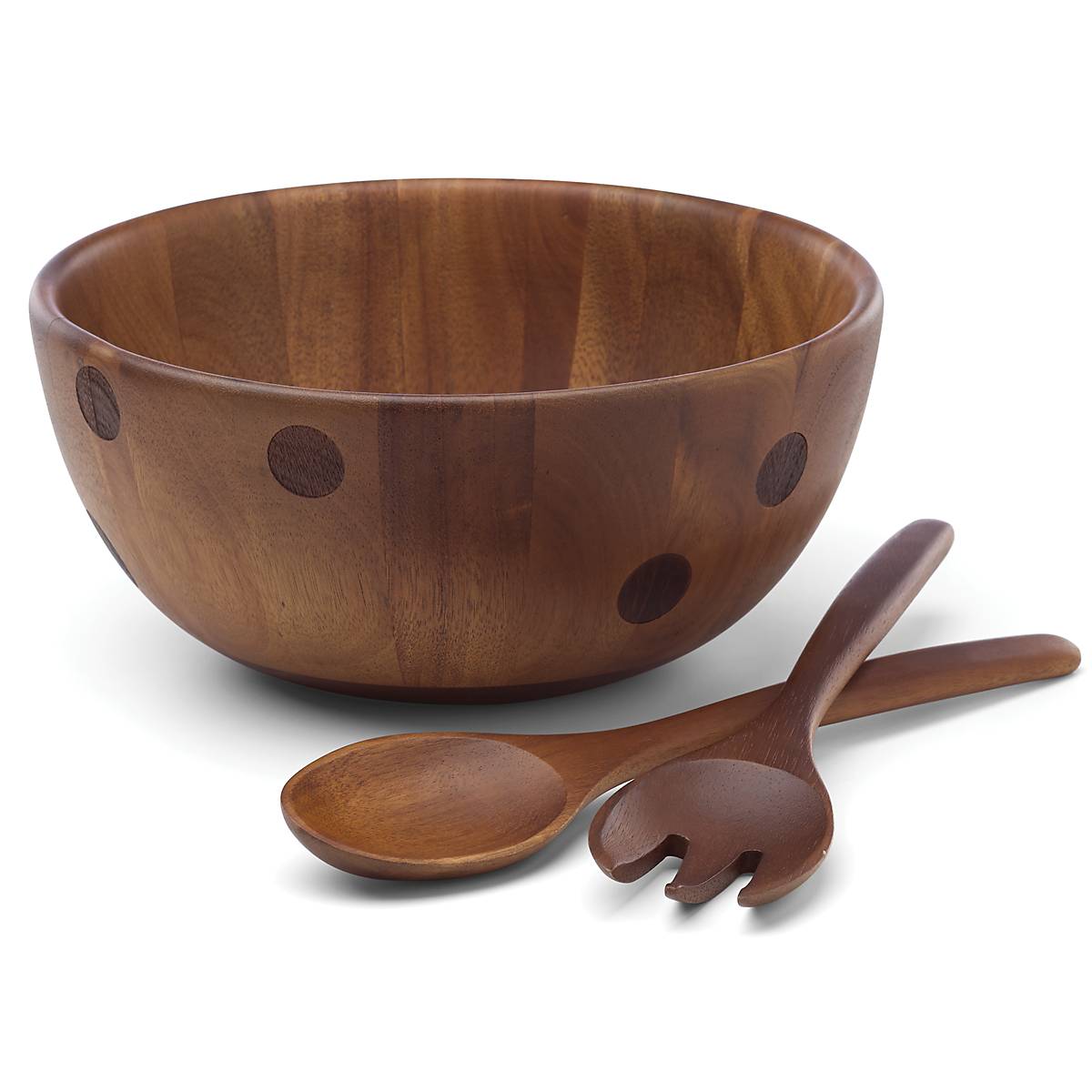 Deco Dot Salad Bowl With Servers