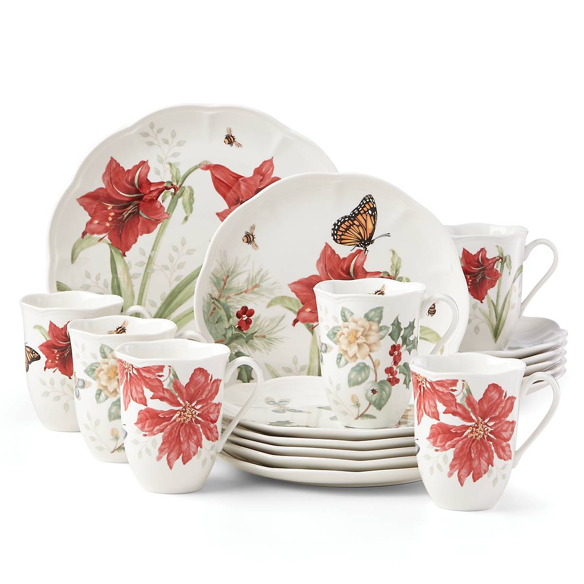 Butterfly Meadow Holiday 18-Piece Dinnerware Set - Image 2