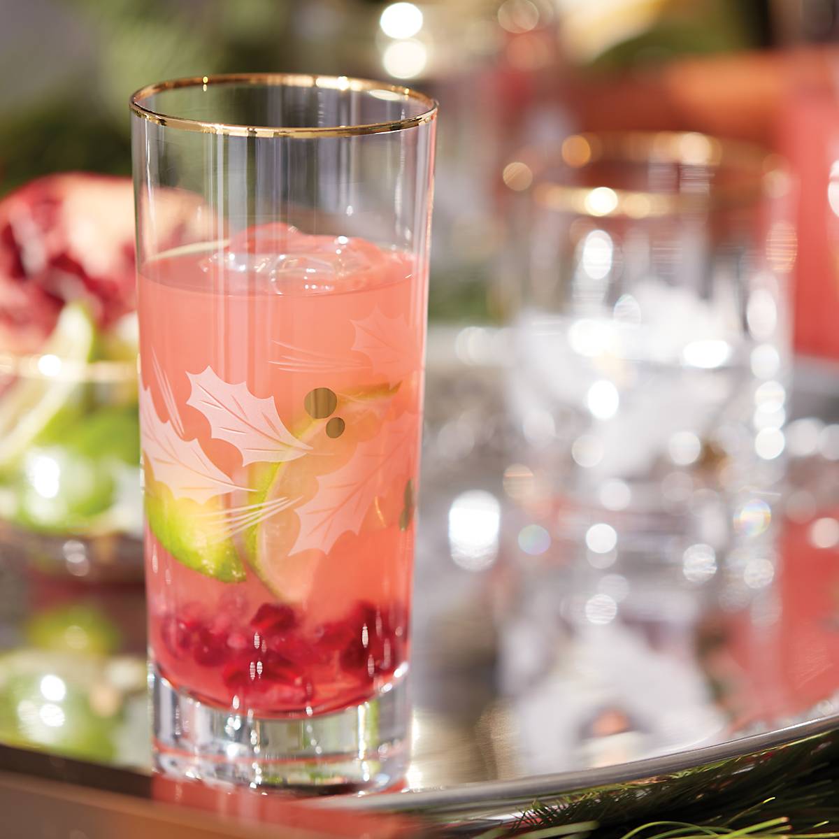 Holiday Gold Highball Glasses - Set Of 4 - Image 5