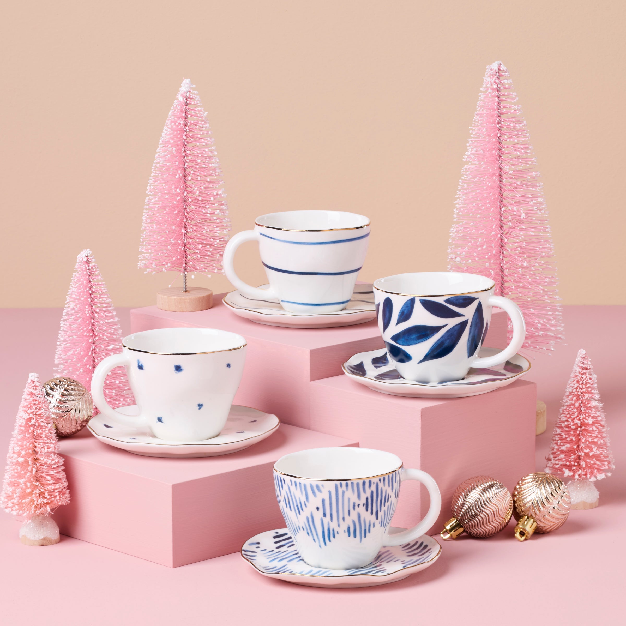 Blue Bay 8-Piece Espresso Cup & Saucer Set - Image 2