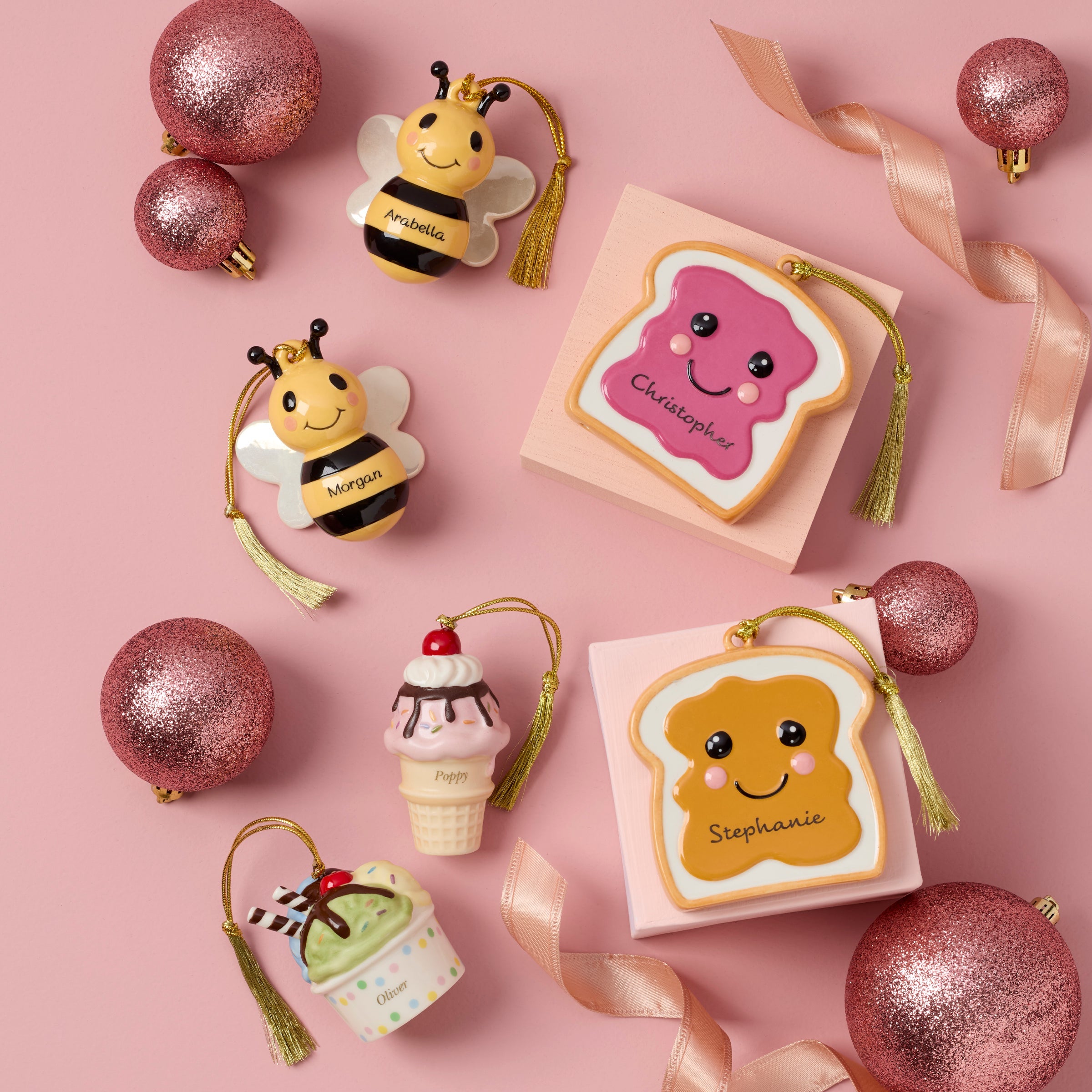 Personalized Bees 2-Piece Ornament Set - Image 3