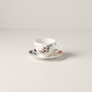 Sprig & Vine Teacup & Saucer - White