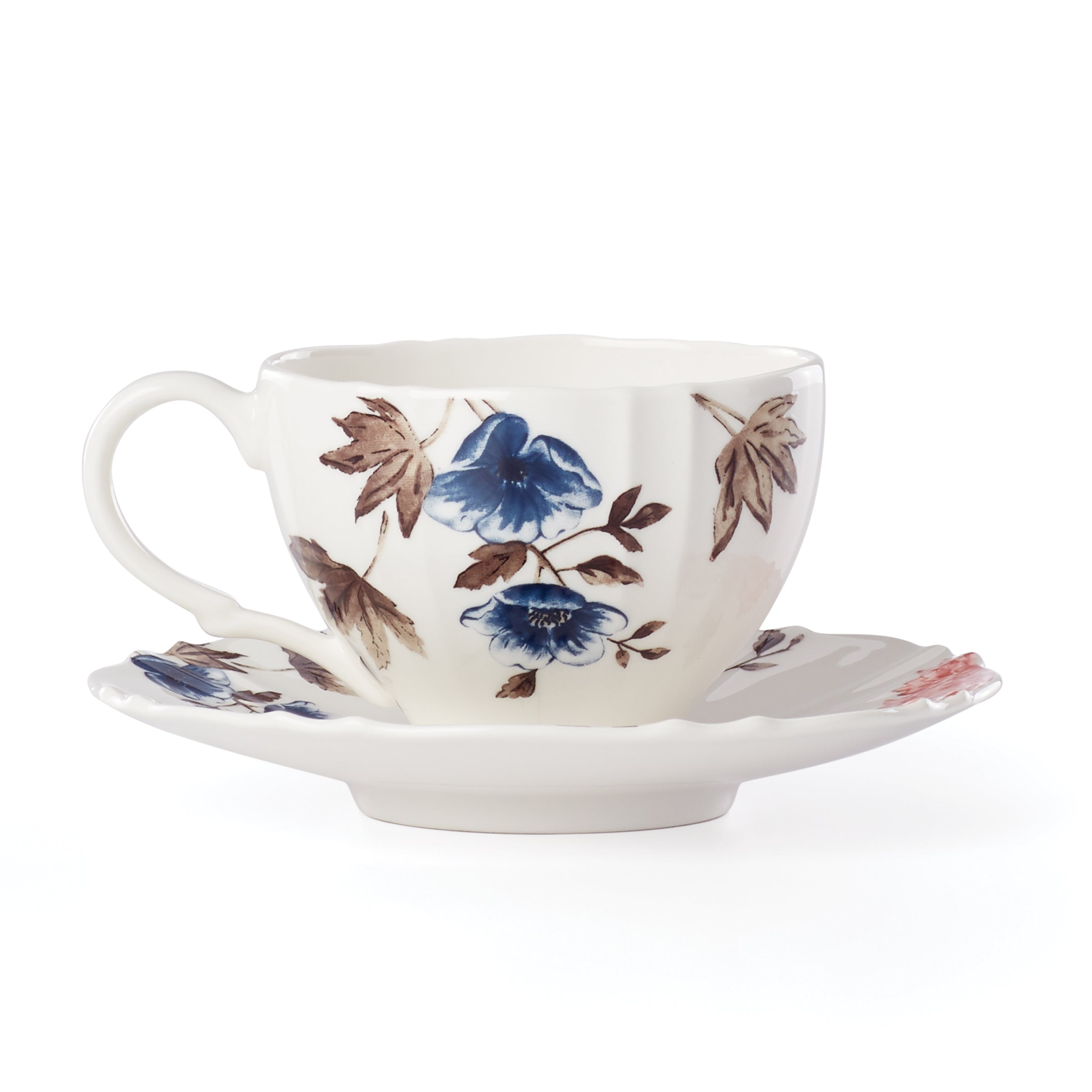 Sprig & Vine Teacup & Saucer - White - Image 2